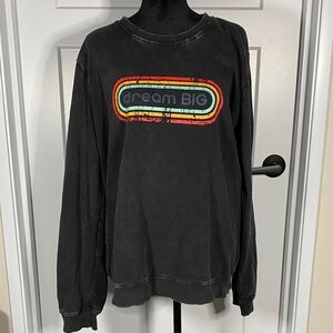 Zyia Dream Big Distressed Black Sweatshirt